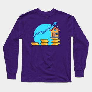 House With Gold Coin Statistic Cartoon (2) Long Sleeve T-Shirt